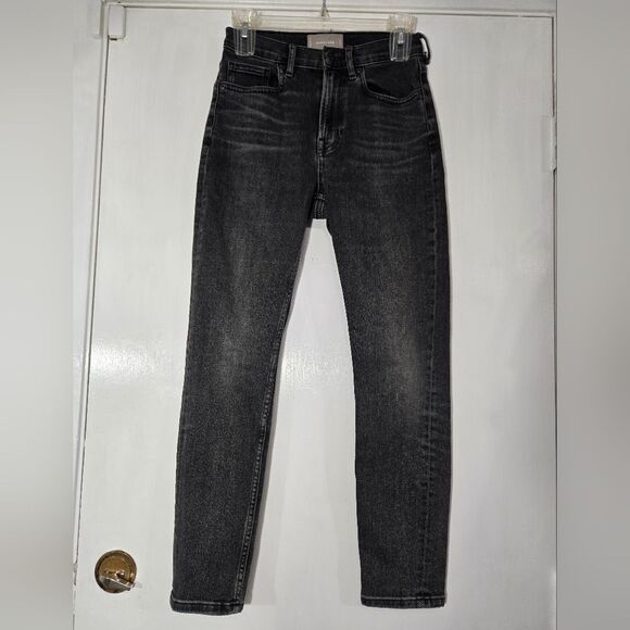 EVERLANE High-Rise Ankle Skinny Jeans Washed Black Sz 26 - Picture 3 of 11